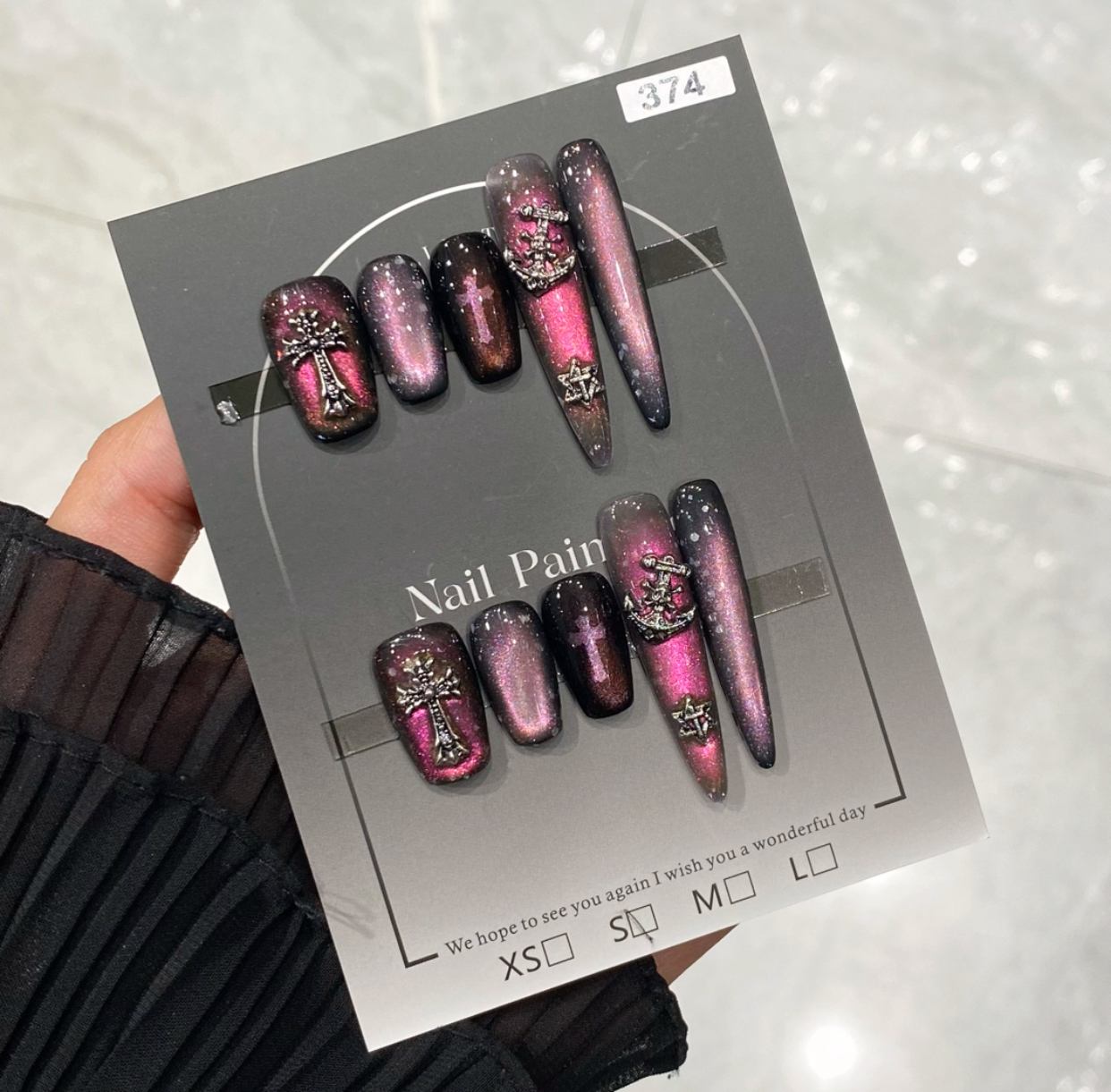 【401-600】 默认微瑕 NO退 NO换 暗黑纯手工穿戴甲