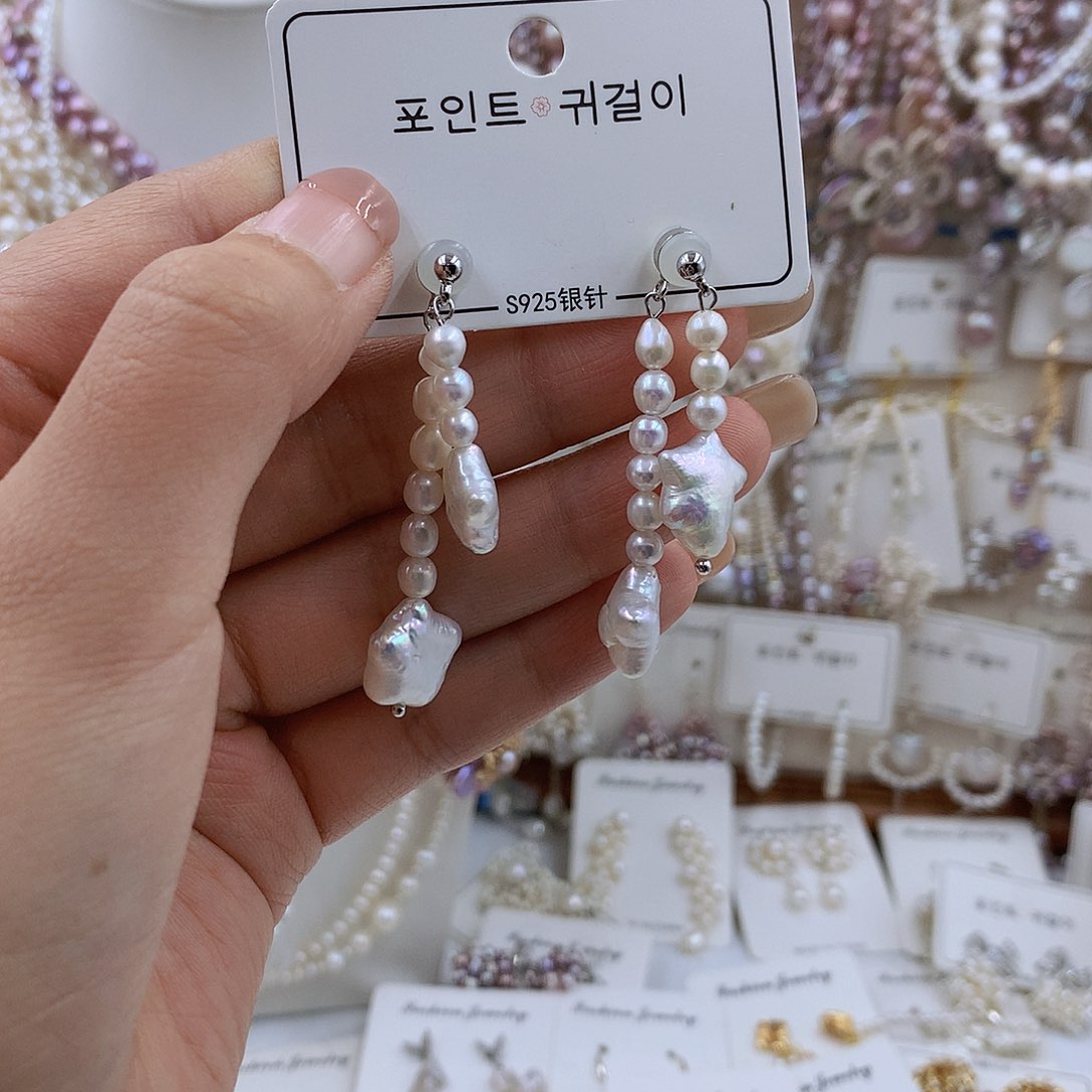 项链银S925镶嵌淡水珍珠