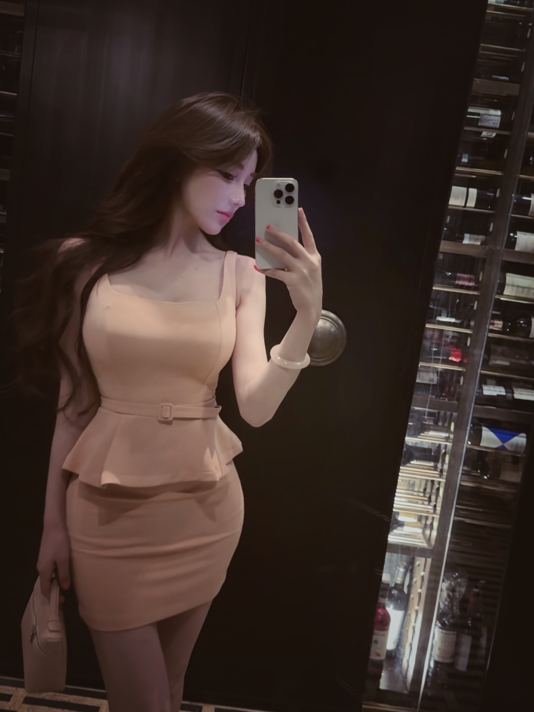 WW定制「停留春恋」法式轻奢气质纯欲性感修身显瘦收腰洋气连衣裙