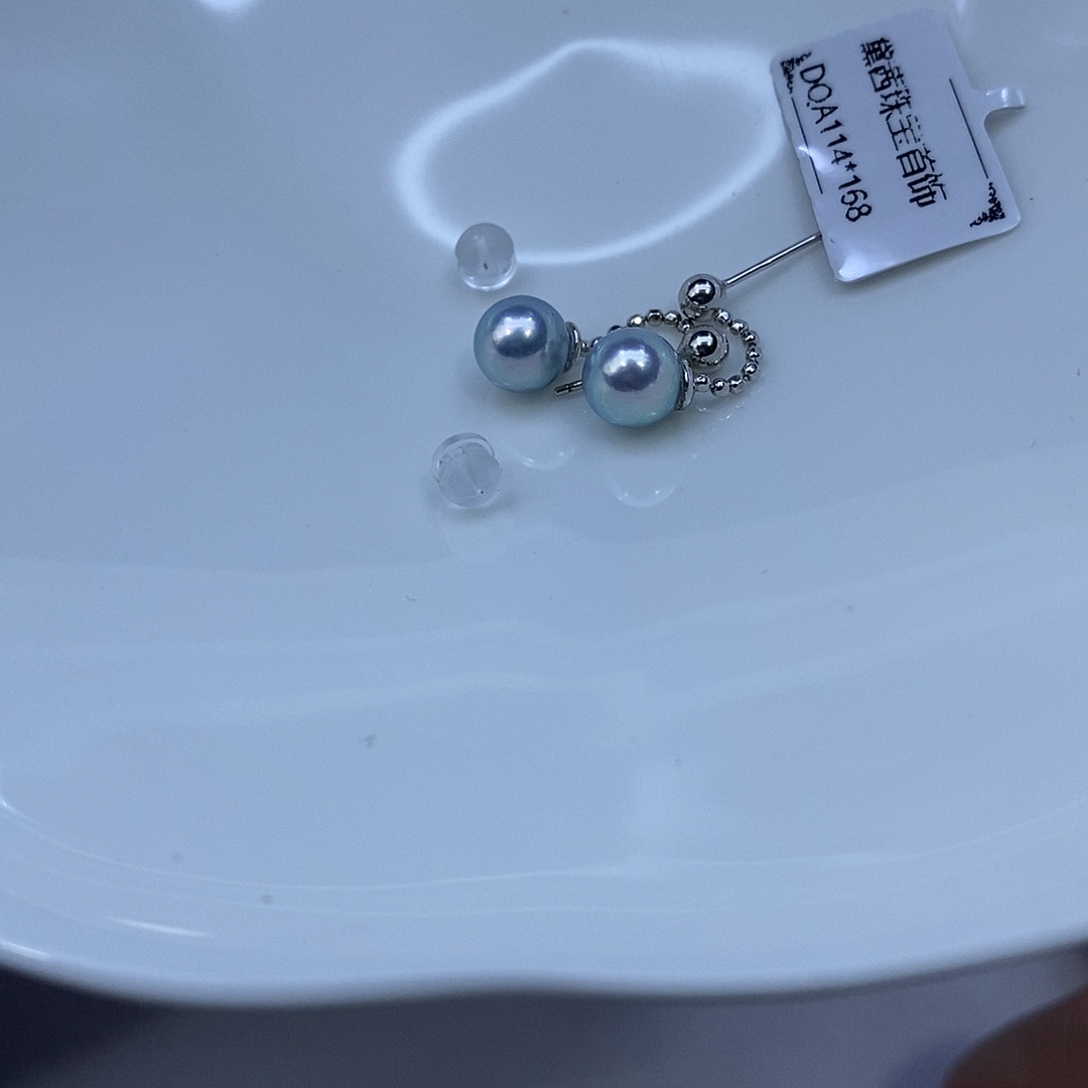 海水珍珠耳饰银S925镶嵌