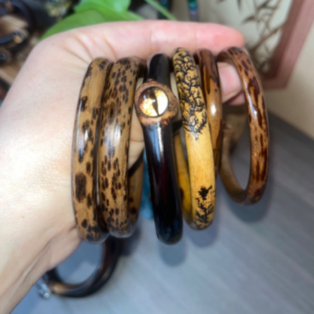 简约首饰木质镯子皮质个性复古直播间链接