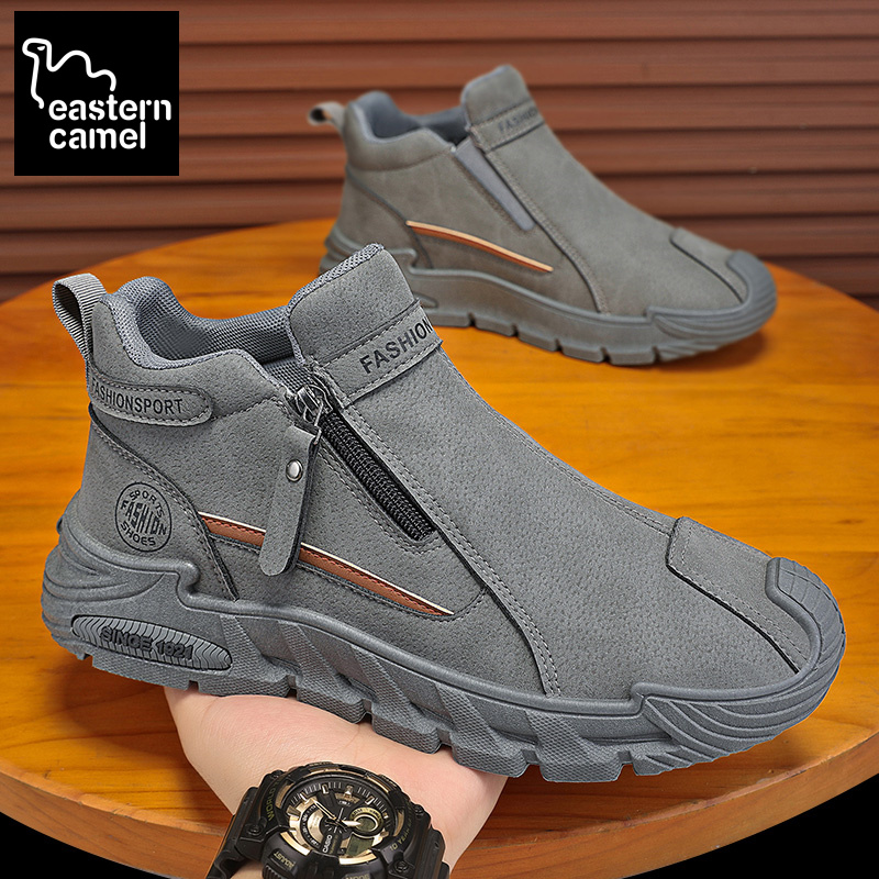 东方骆驼爆款男鞋秋冬季耐磨防滑拉链工装鞋运动休闲鞋户外登山鞋商品图