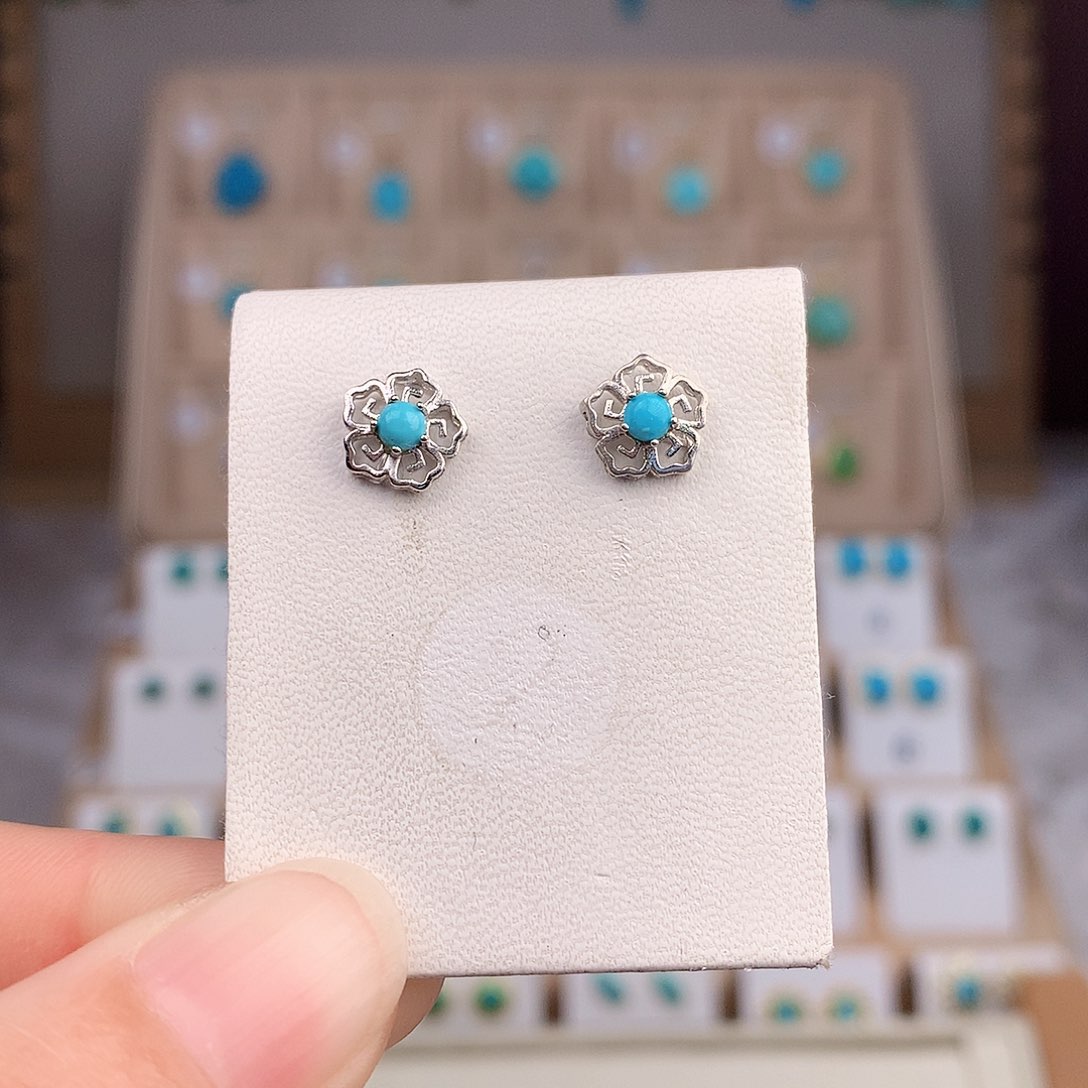 绿松石颈饰银S925镶嵌