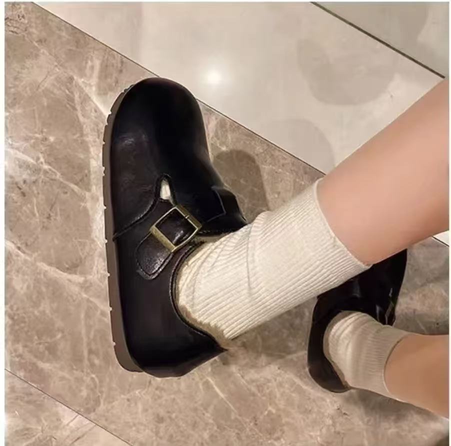 F219博肯女皮面毛毛鞋防滑保暖