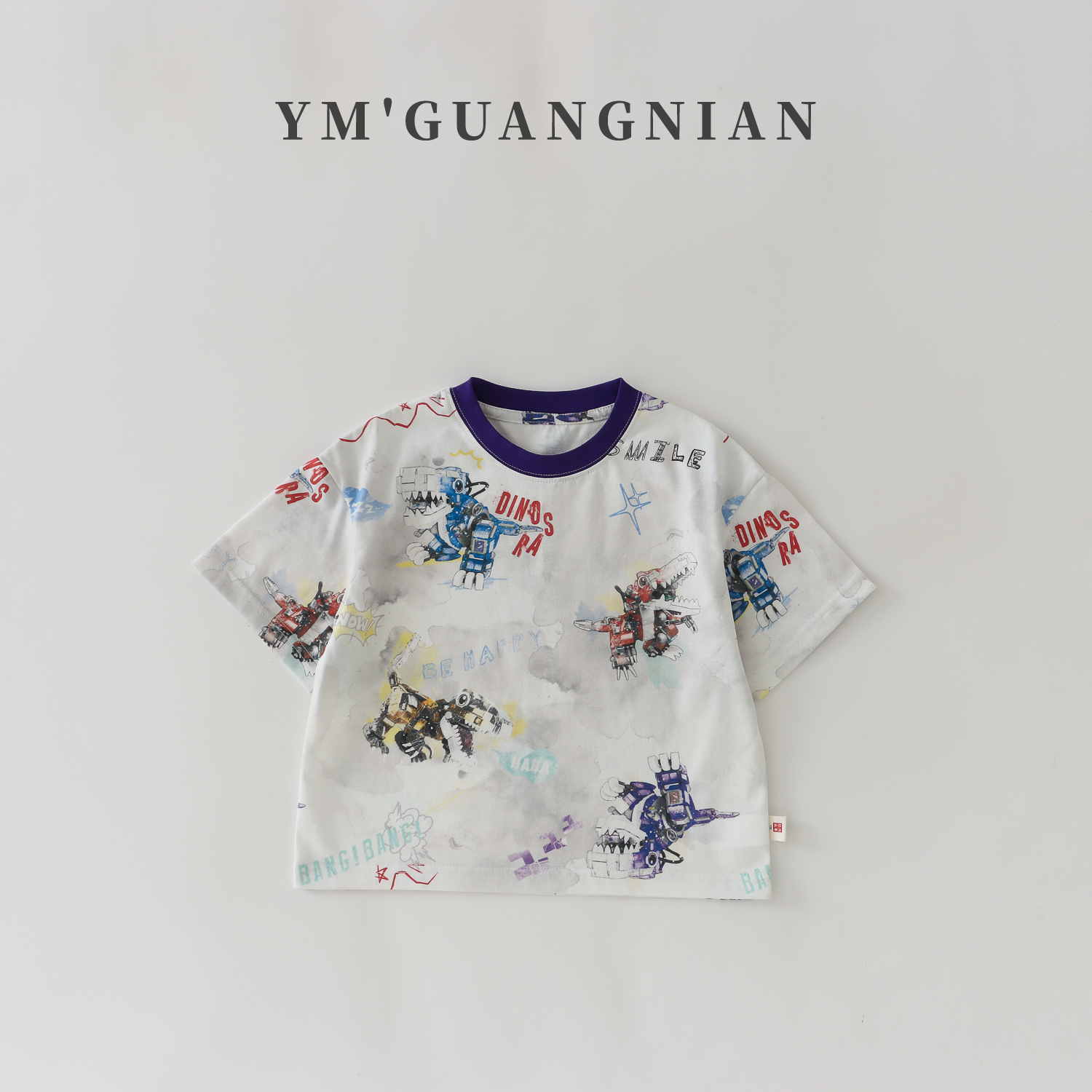 【幼棉光年】夏季男童休闲百搭印花T恤亲子圆领1220250