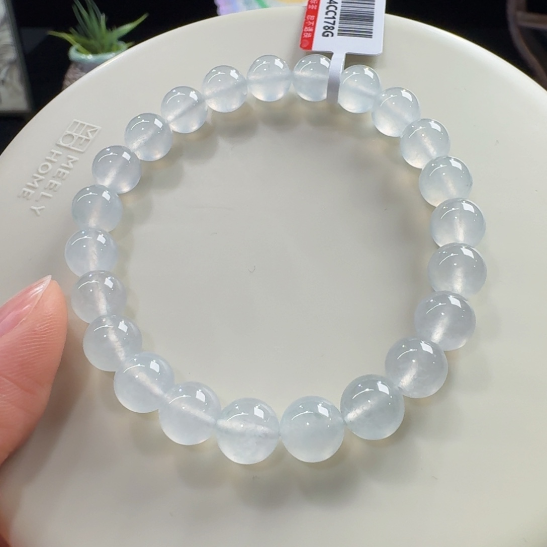 未镶嵌手链翡翠高冰白冰单圈8mm