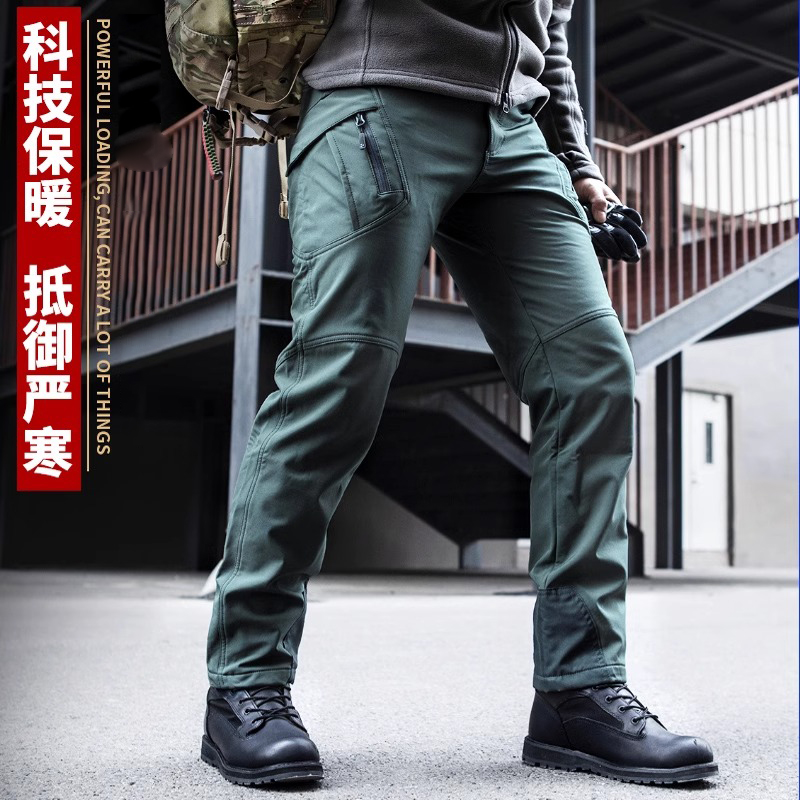 执政官户外冲锋裤男秋冬保暖热反射软壳裤防水加绒战术裤登山裤子