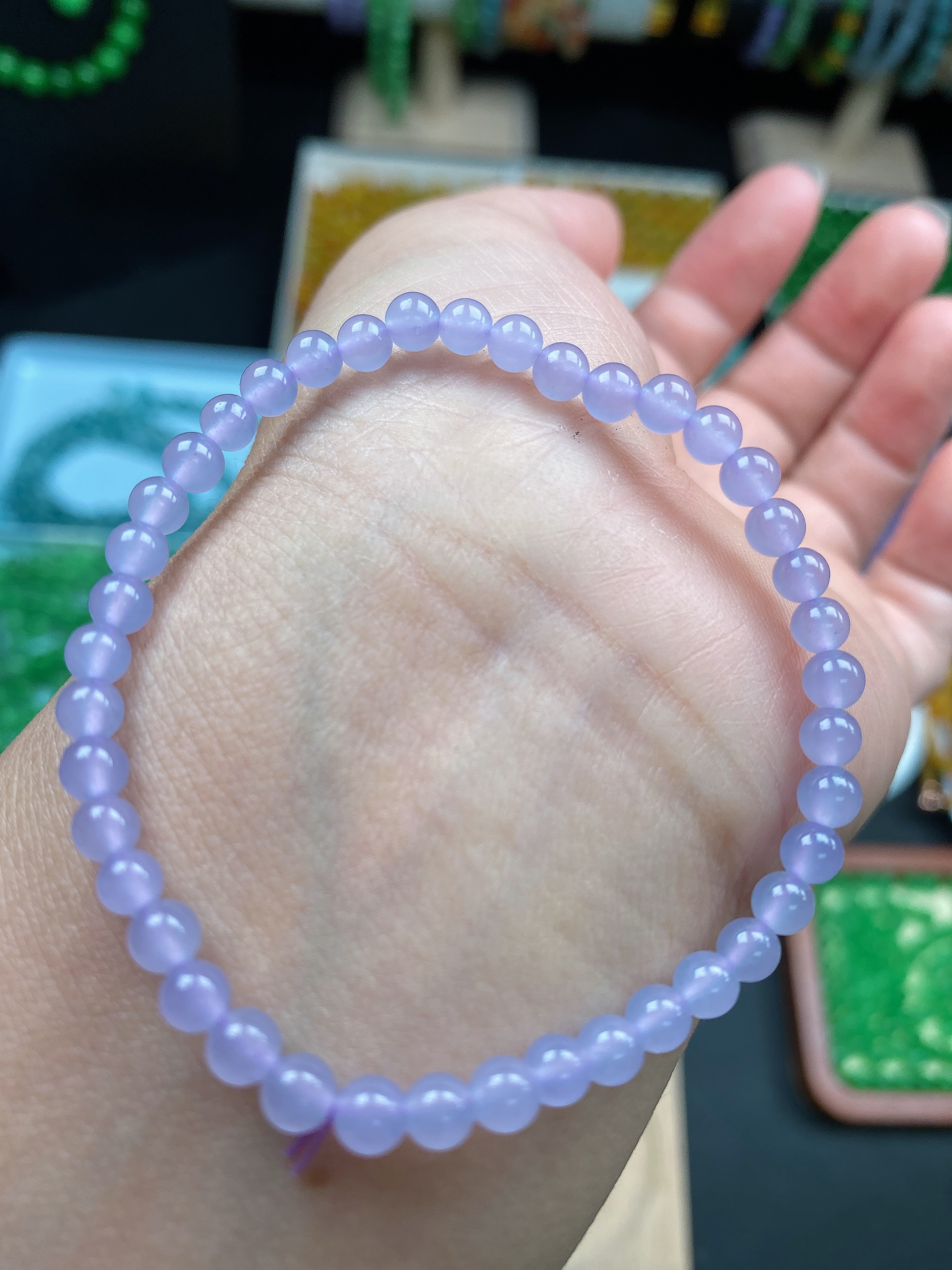 卡4➕天然缅A紫罗兰圆珠手串-多样性发一串