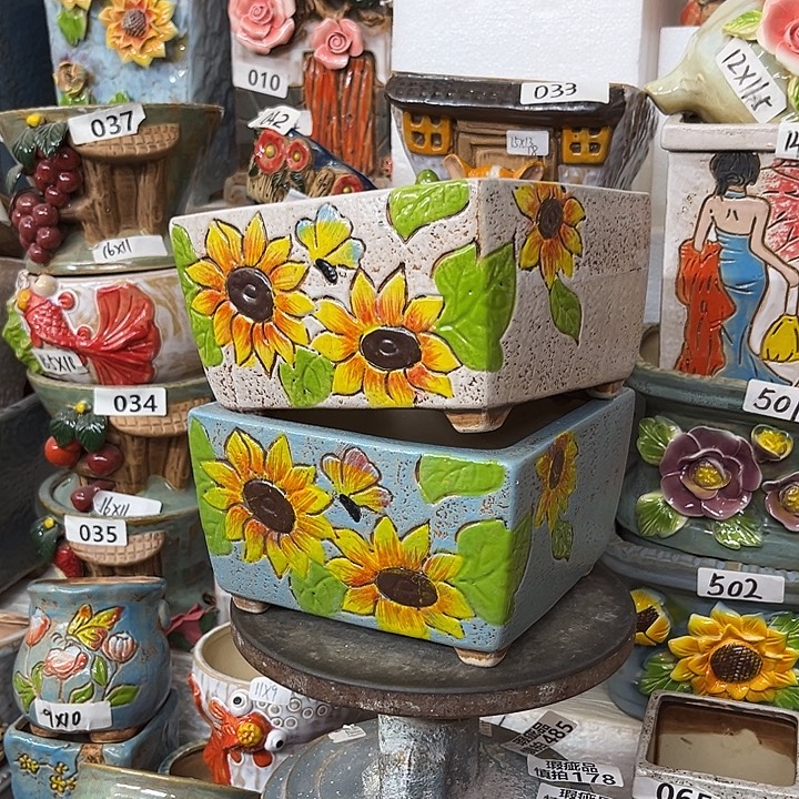 粗陶材质多肉花盆