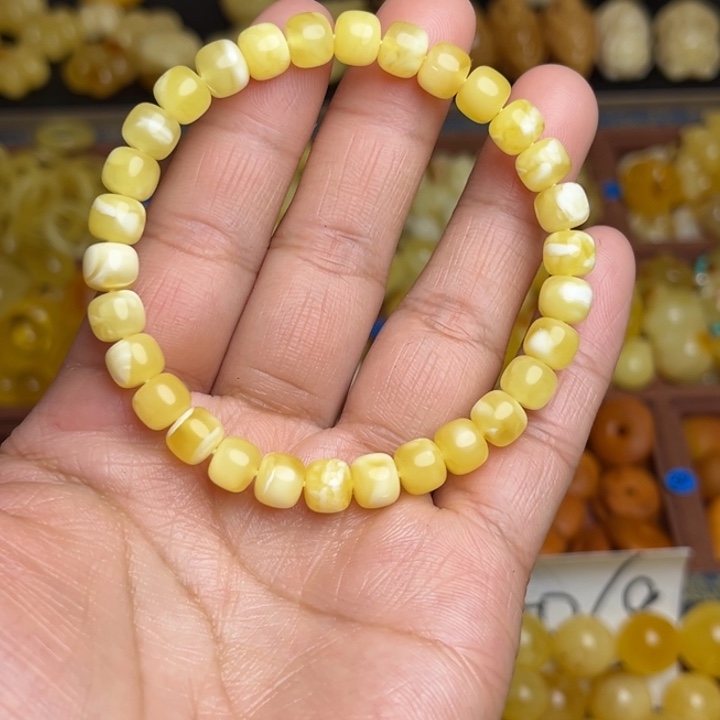 蜜蜡未镶嵌珠宝奇石天然蜜蜡老型珠手串166