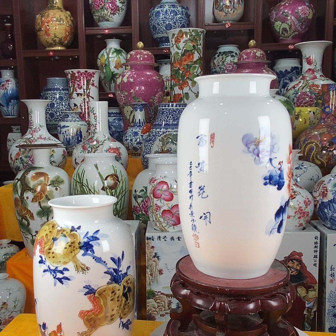 正***忠摆件陶景德镇陶瓷冬瓜瓶