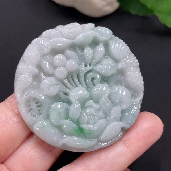 D57-天然A货翡翠-花开富贵