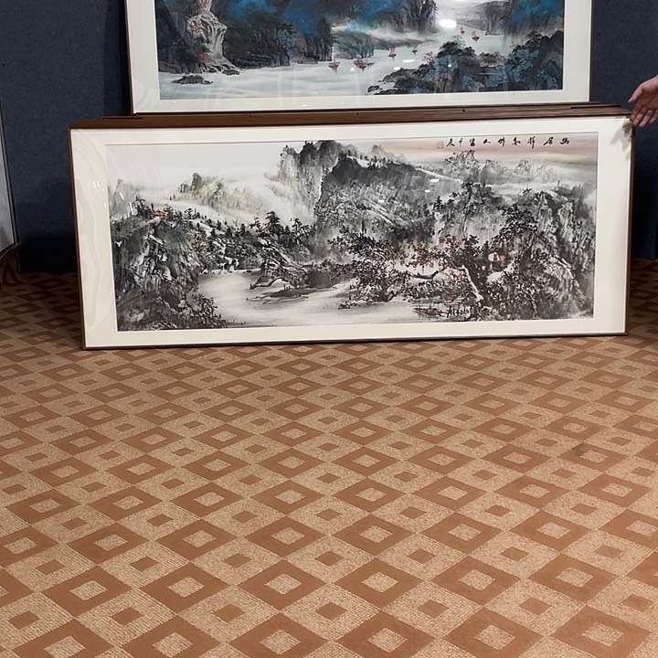 国画手绘作品带框