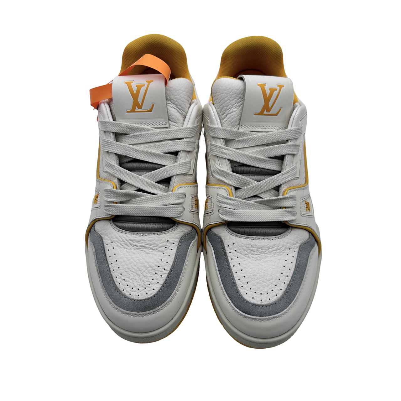 95新 LouisVuitton/路易威登 36码白黄水泥trainer97新vv386特价