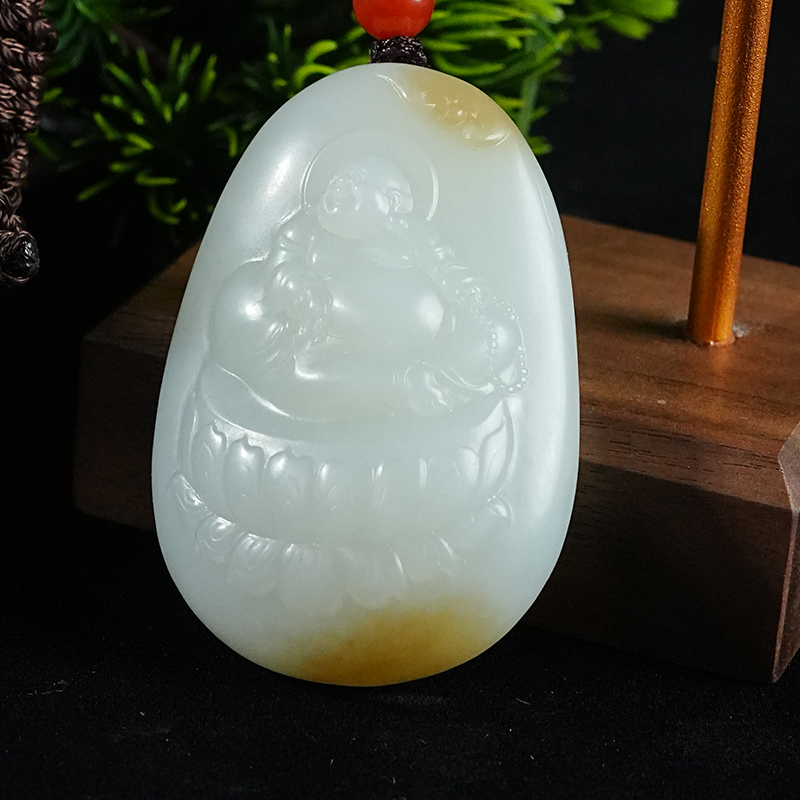 lot35 和田玉糖料佛公吊坠/DW51127-201264 保利山东