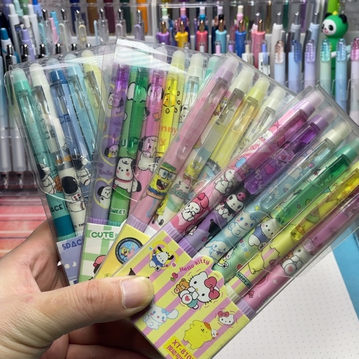 卡通蓝色热敏可擦笔4套24支