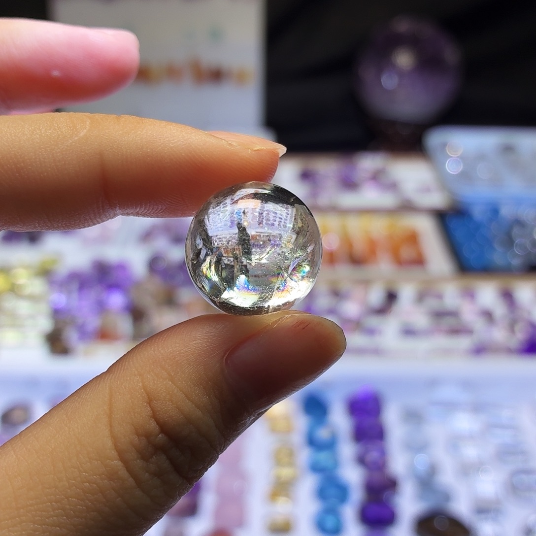 水晶吊坠(不含链)未镶嵌白阿塞 圆珠 打孔定制不退换