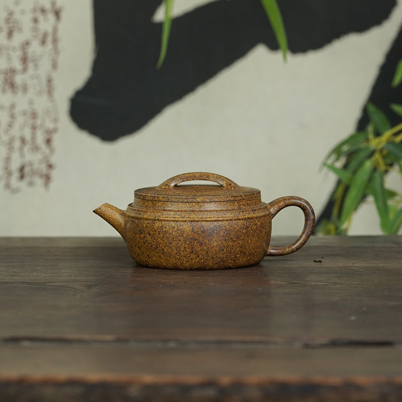 【汉瓦】 原矿龙骨金砂 古法柴烧 160cc 手工制作 宜兴紫砂壶