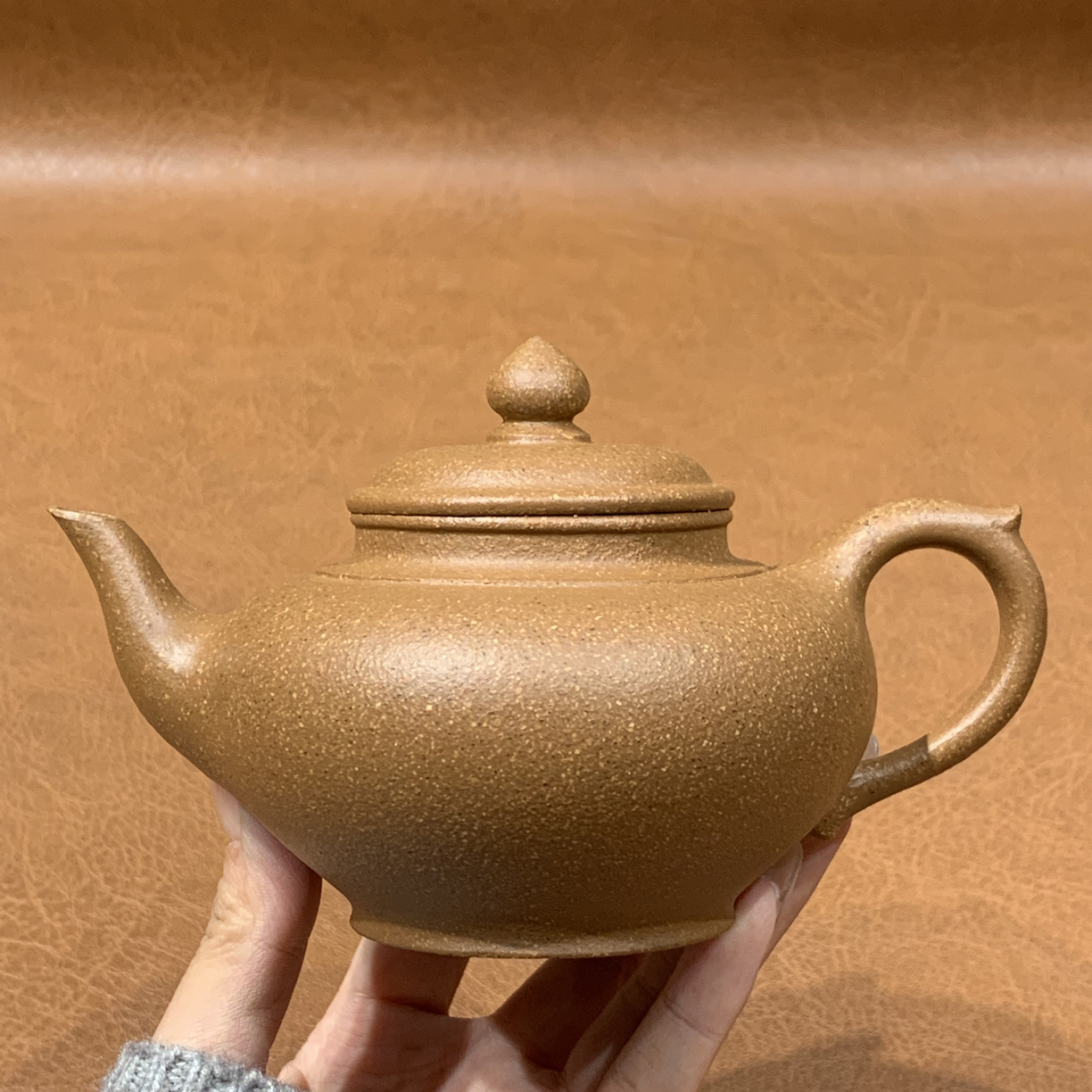 原矿蟹黄段泥笑樱壶200毫升半手工黄龙山宜兴茶具紫砂壶