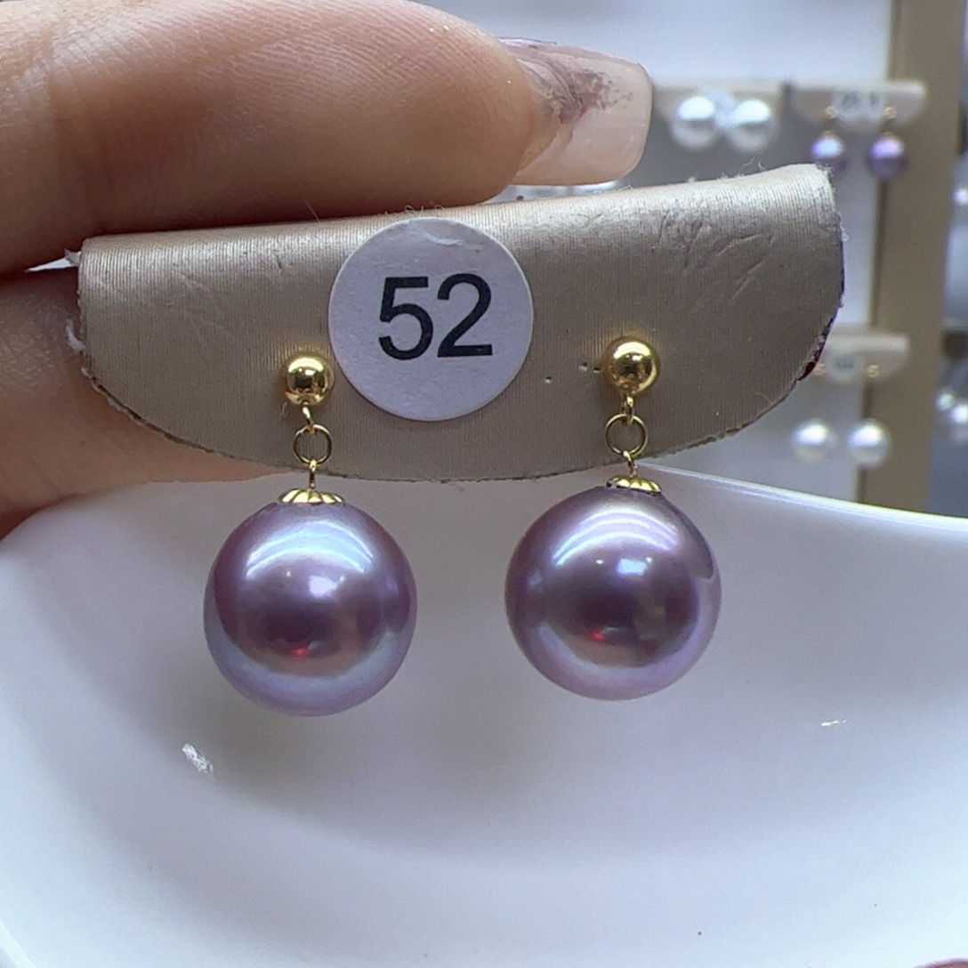 淡水珍珠耳饰18K金镶嵌