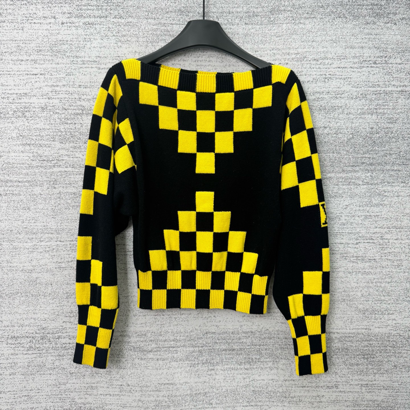 未使用 LouisVuitton/路易威登 A100568/黑黄棋盘格针织衫/XS码
