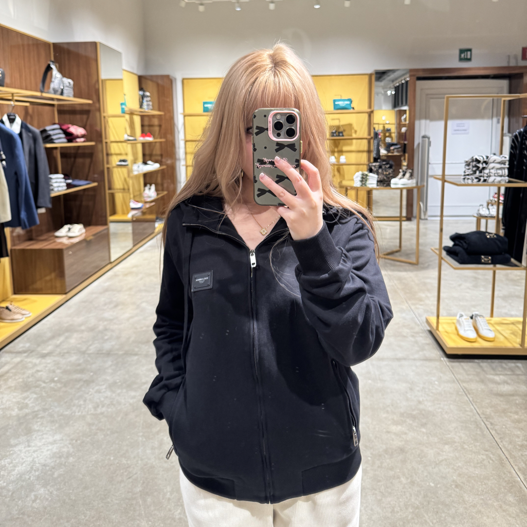 未使用D…G秋冬季不加绒连帽开衫拉链宽松休闲男士卫衣外套