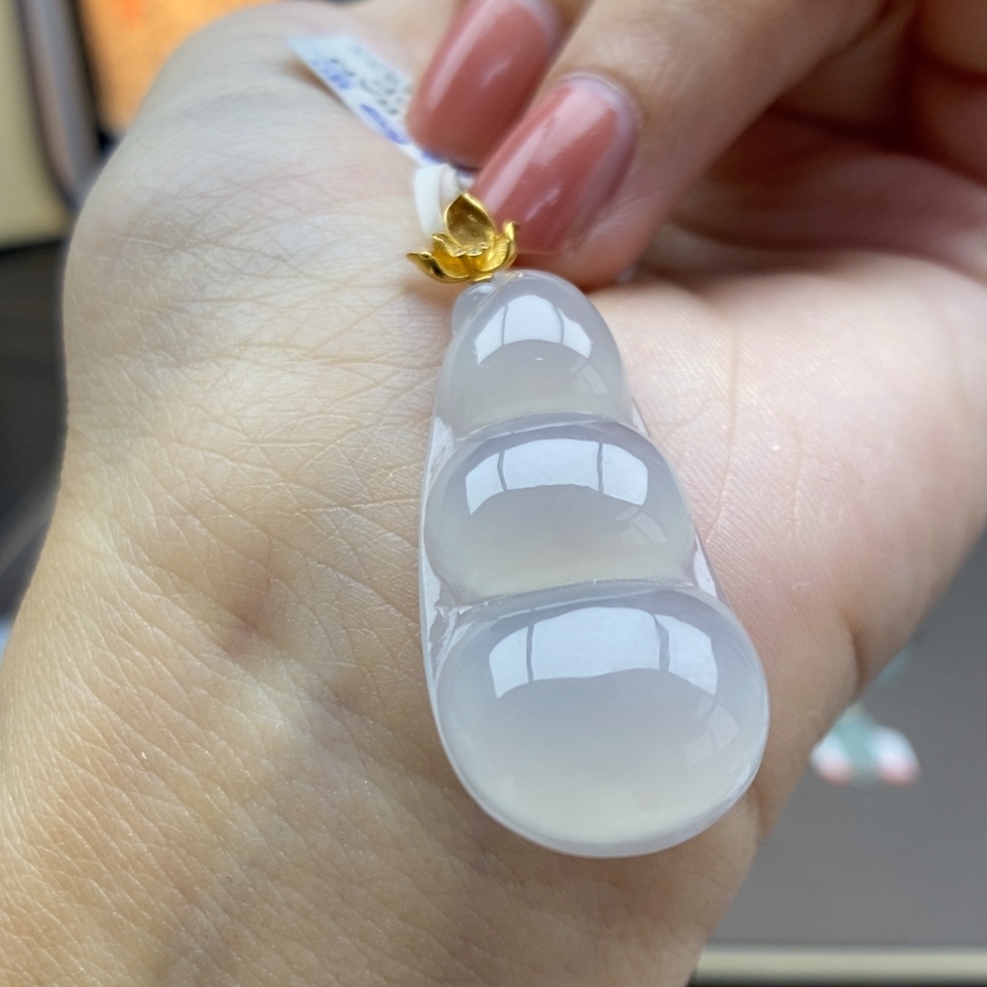 翡翠18K金镶嵌颈饰吊坠76