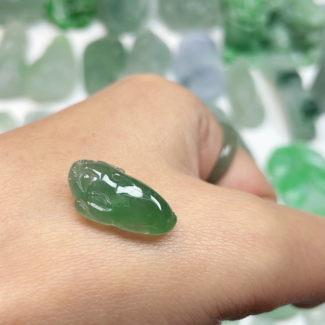 定制翡翠未镶嵌特价～金蟾