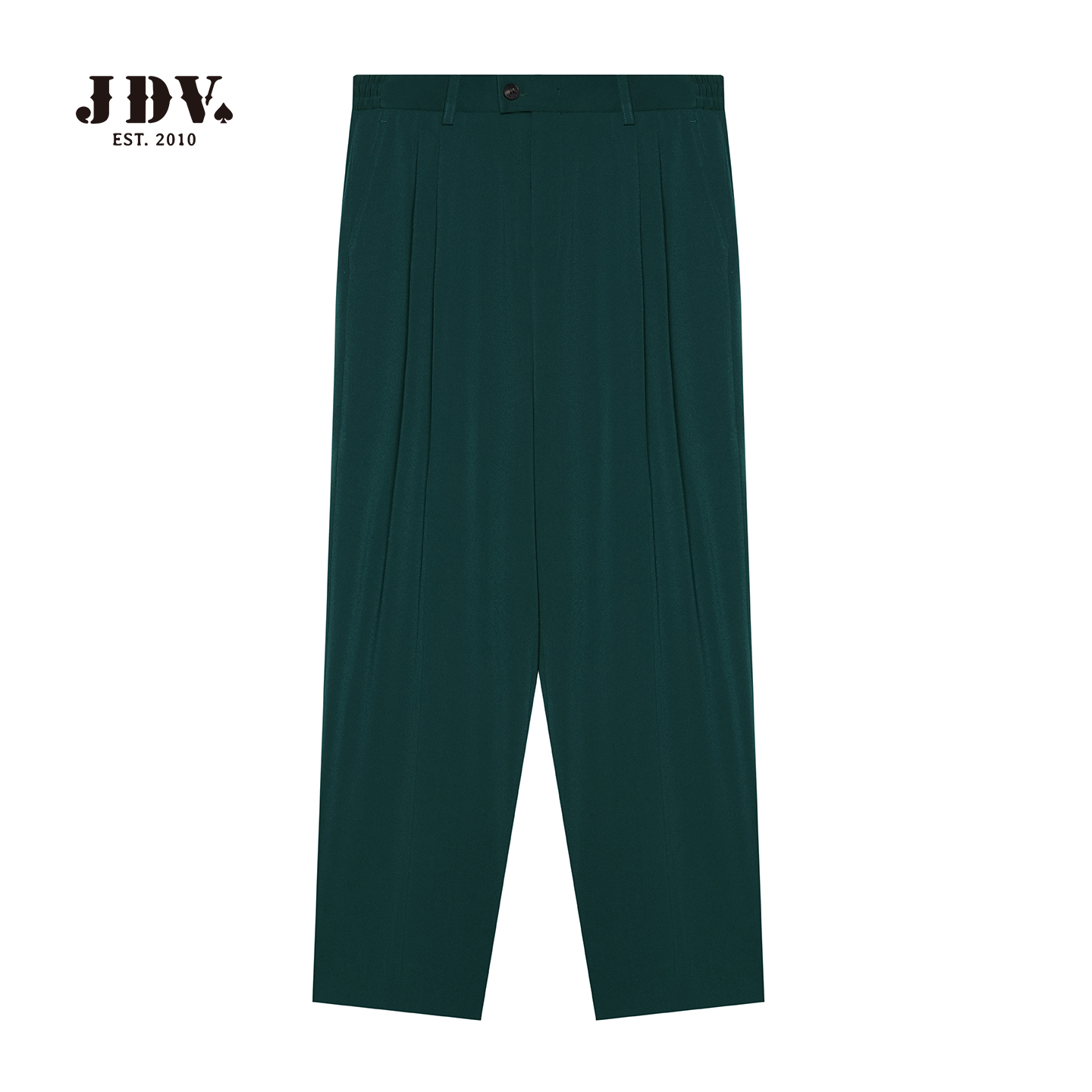 J.D.V2025秋季新款商务休闲微弹力绿色西裤WPL56W9
