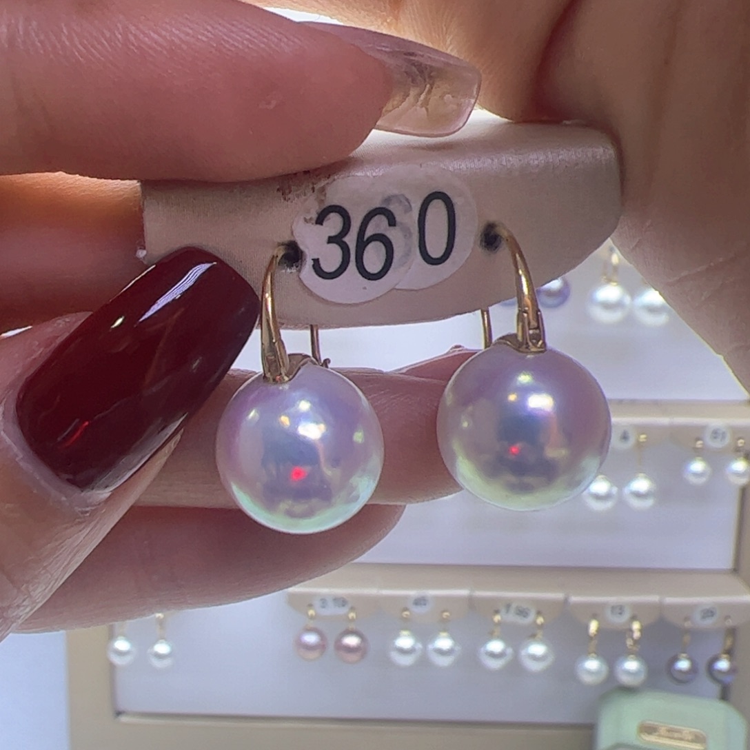 淡水珍珠耳饰18K金镶嵌