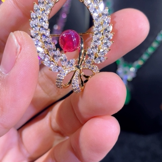 颈饰红宝石银S925镶嵌