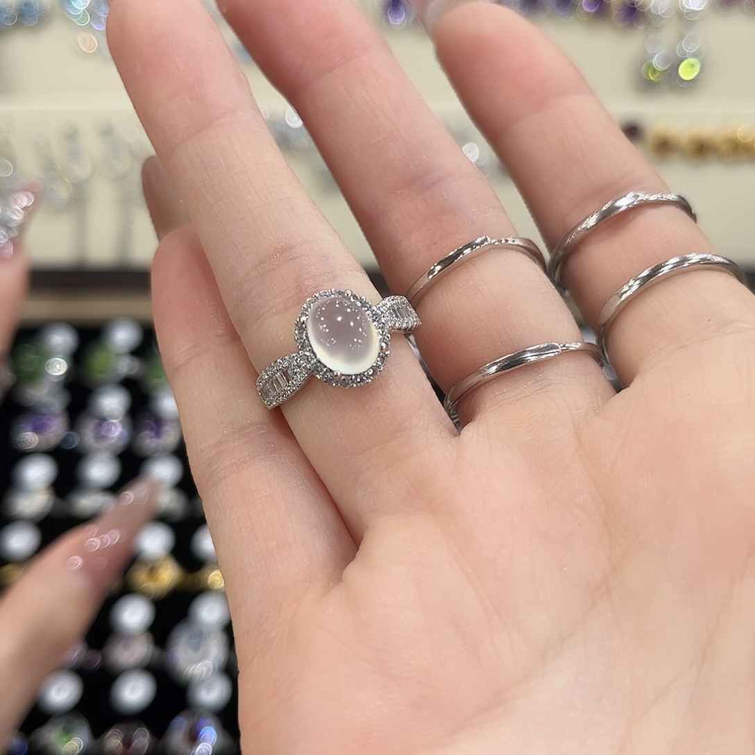 F***g岫玉银S925镶嵌戒指