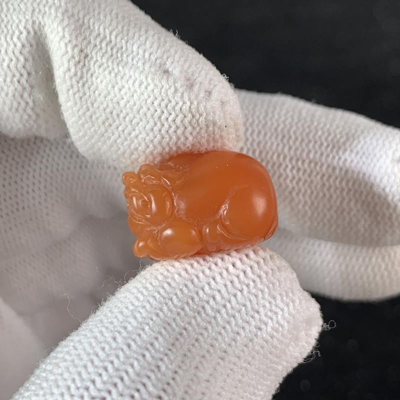 N1027保真原矿川料尺寸17.1*12.2mm南红玛瑙单颗貔貅吊坠支持复检