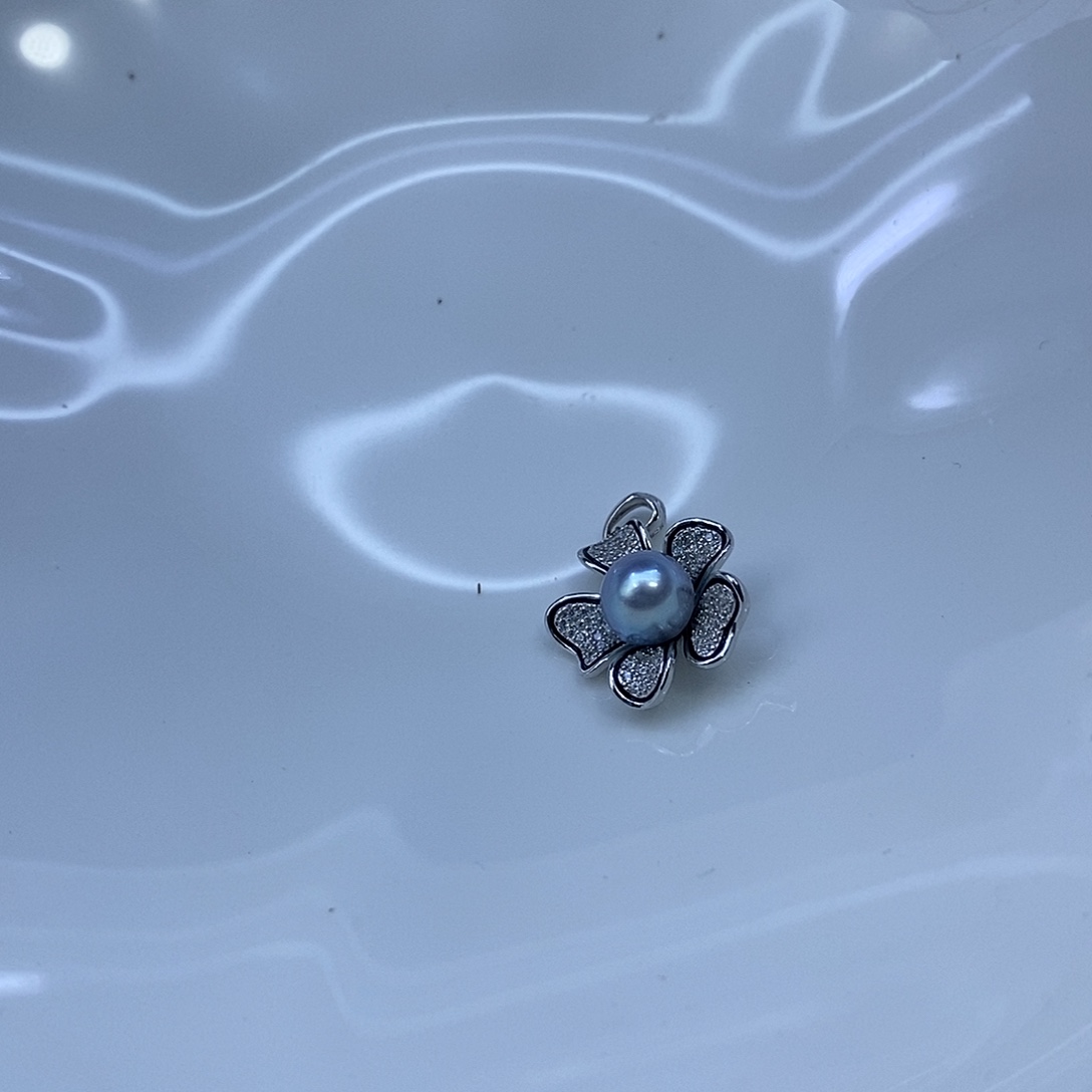 海水珍珠银S925镶嵌颈饰