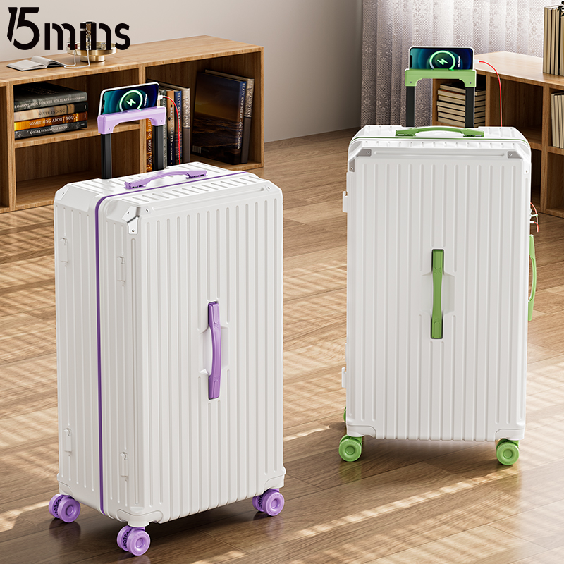 15MINS/15分钟高颜值ins撞色行李箱PC轻便旅行箱男女耐磨拉杆箱子