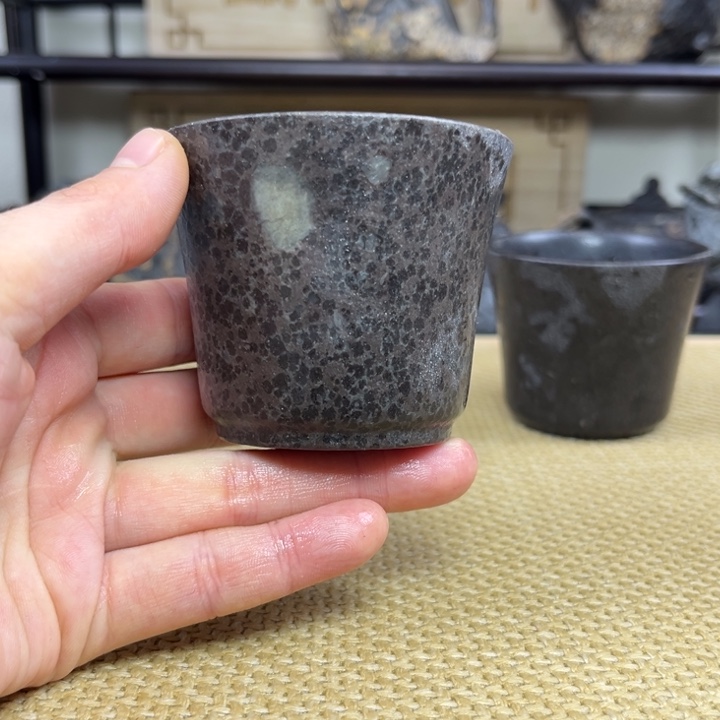 姜***安化冰碛岩石头茶杯豹纹