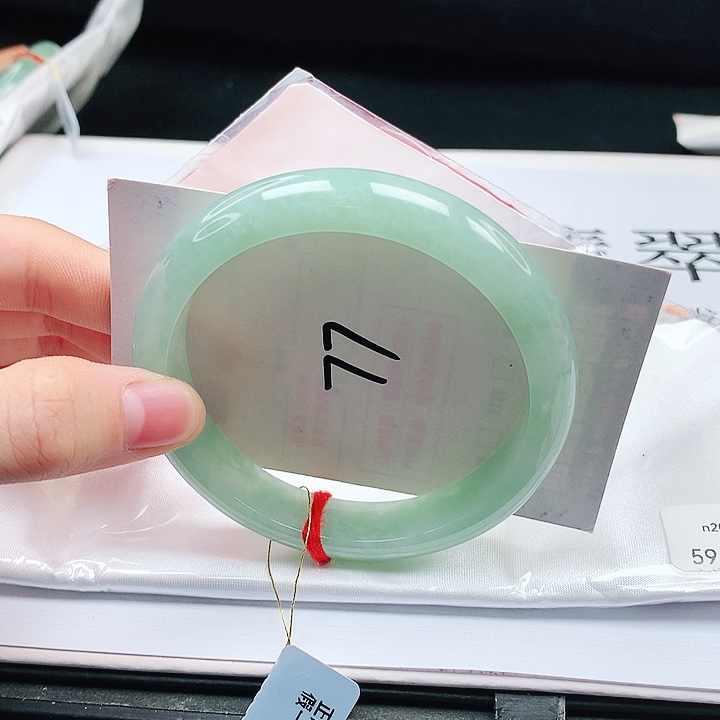 翡翠手镯未镶嵌缅甸天然a货手镯59+