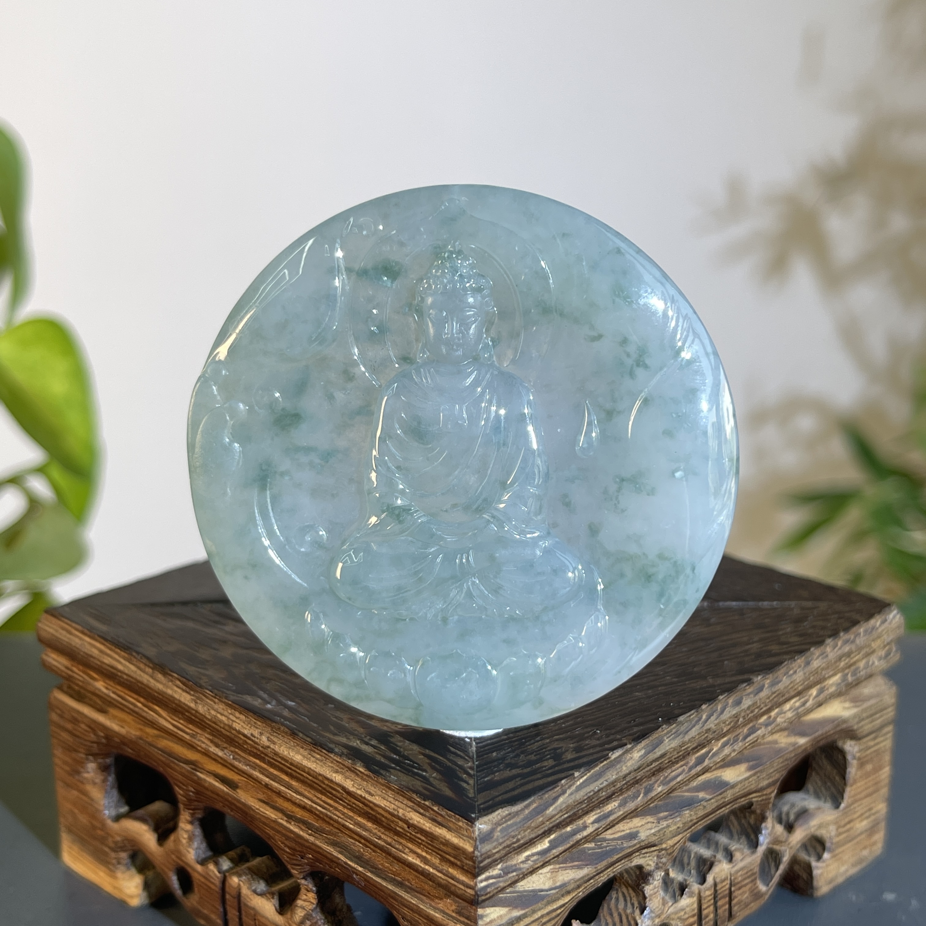 JXB26-138  天然缅甸A货翡翠  大日如来