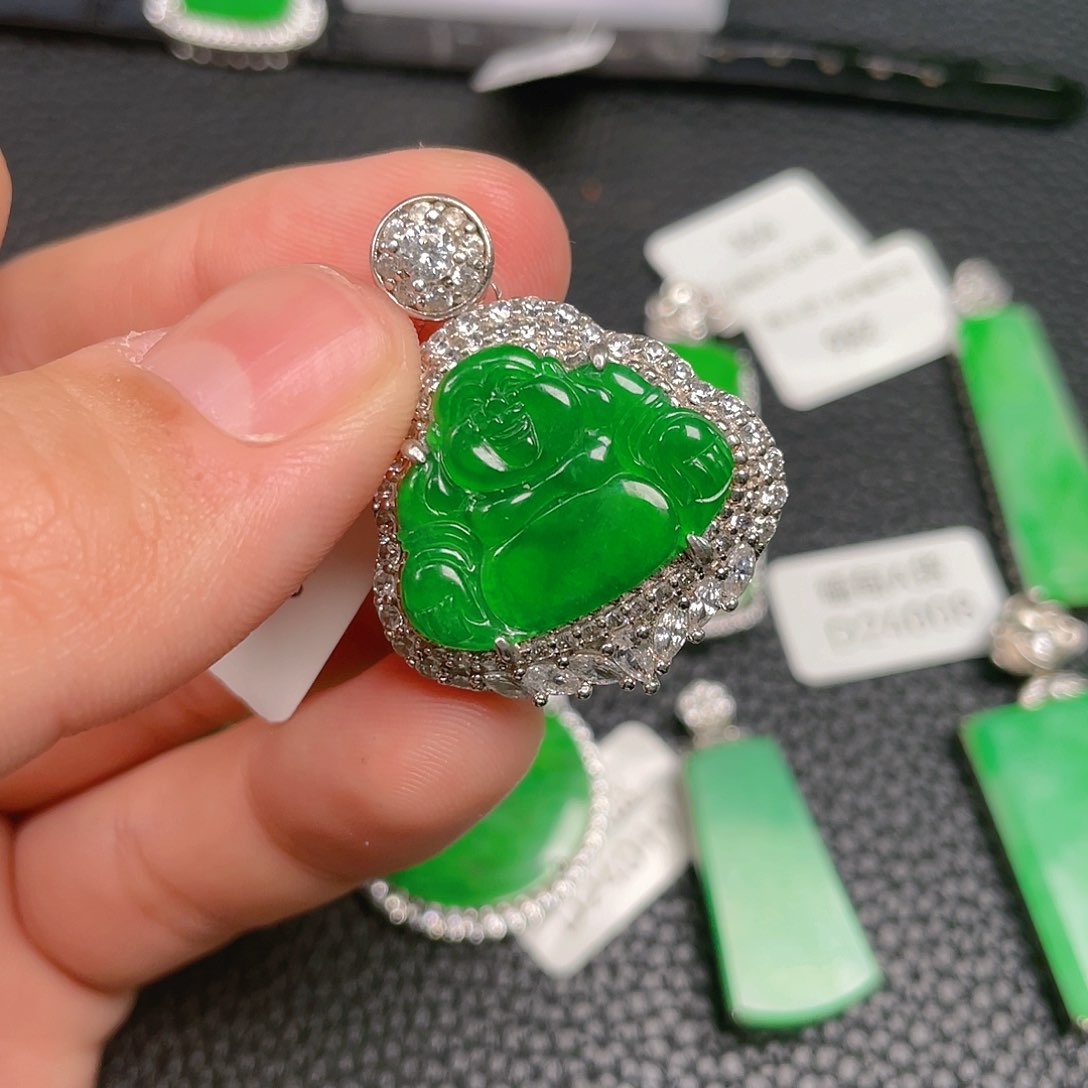【闪购商品】翡翠吊坠(不含链)银S925镶嵌