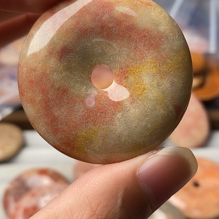 C***B硅化珊瑚未镶嵌颈饰