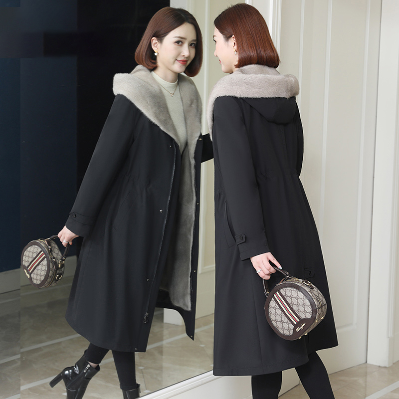 整貂内胆派克服女2025新款冬水貂内胆可拆尼克服皮草妈妈外套大衣