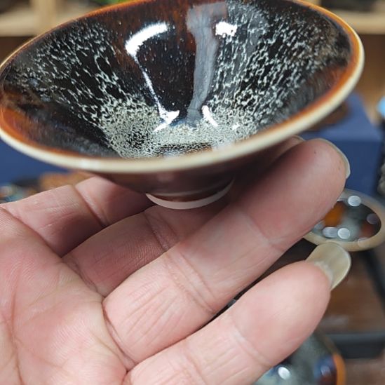 天然老黑釉斗笠盏