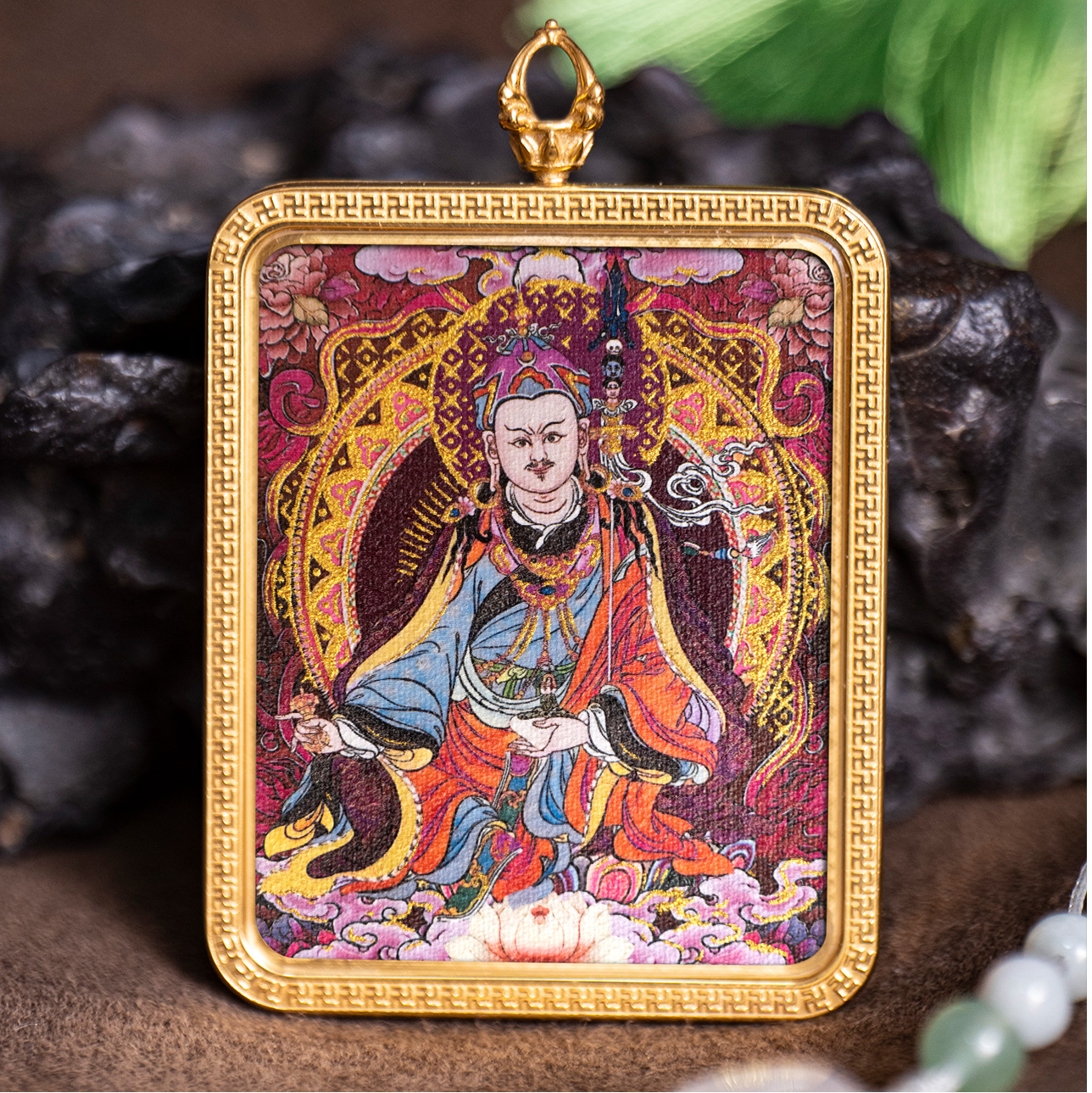 【68-H】莲花生大士【智慧】【觉悟】【慈悲】【救渡】【力量】【伏魔】唐卡吊坠