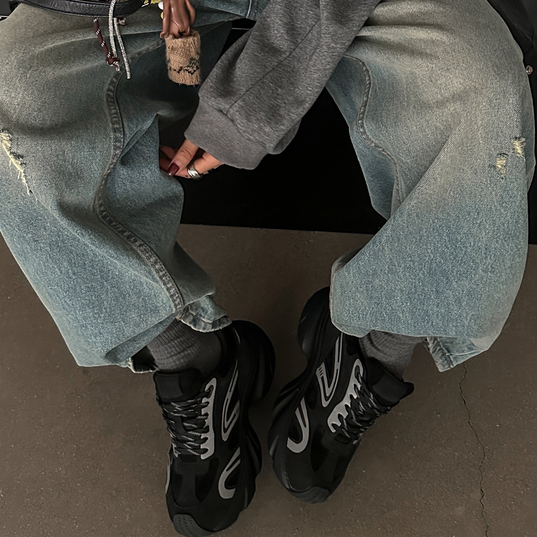 SGIRL【C595-1】复古机能运动鞋户外厚底休闲鞋子小个子增高老爹鞋