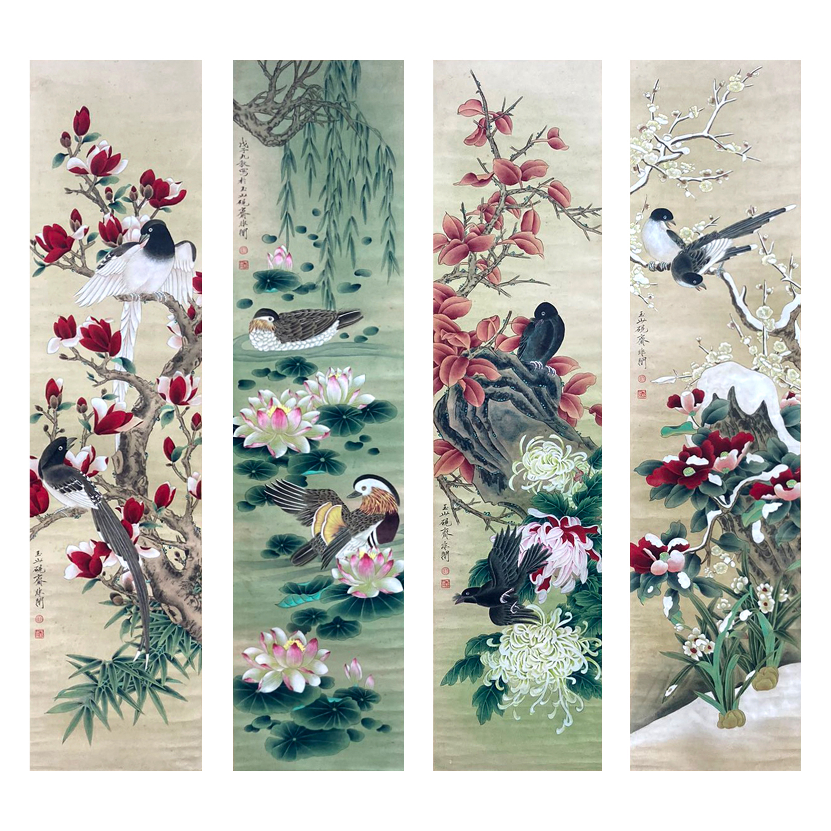 Lot28 【春夏秋冬】 137*33cm*4 16.3平方尺 立轴