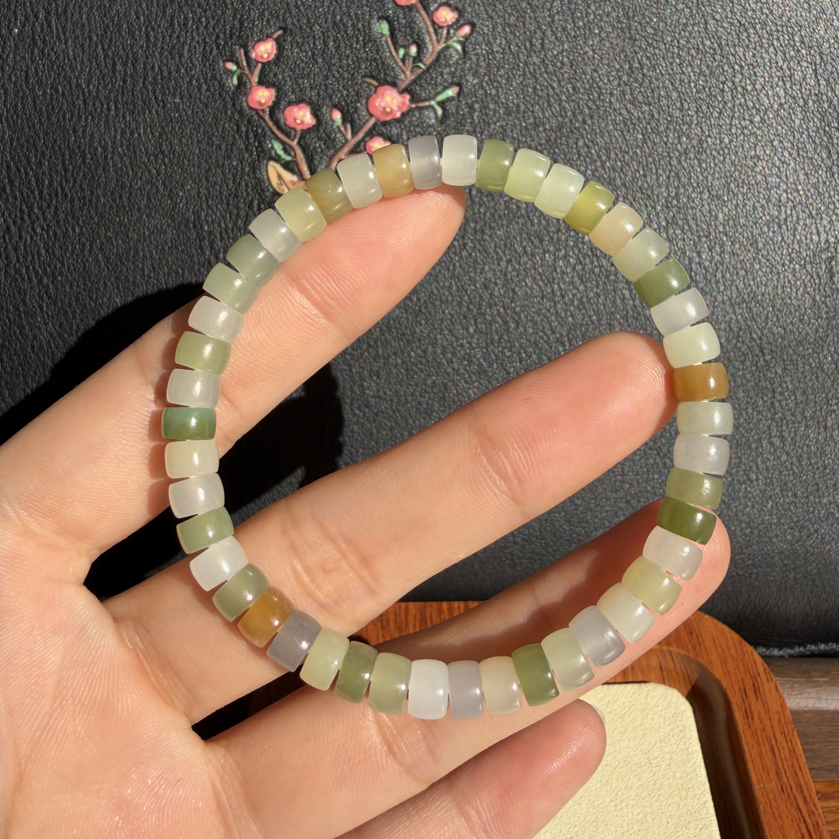 和田玉药片珠多宝手串6mm混搭款糖果色彩色时尚百搭男女款珠串