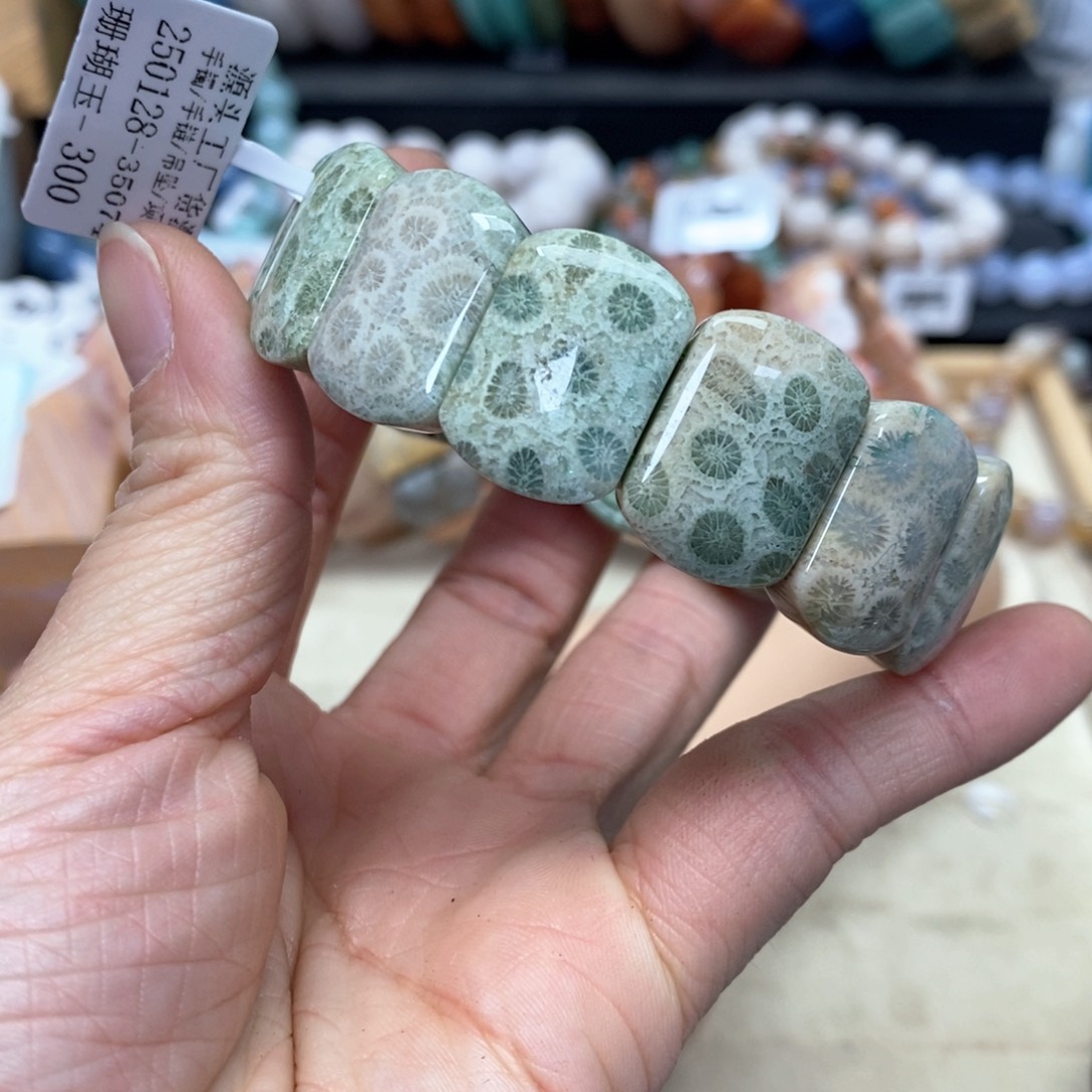 硅化珊瑚（珊瑚玉）手链未镶嵌柠**•153