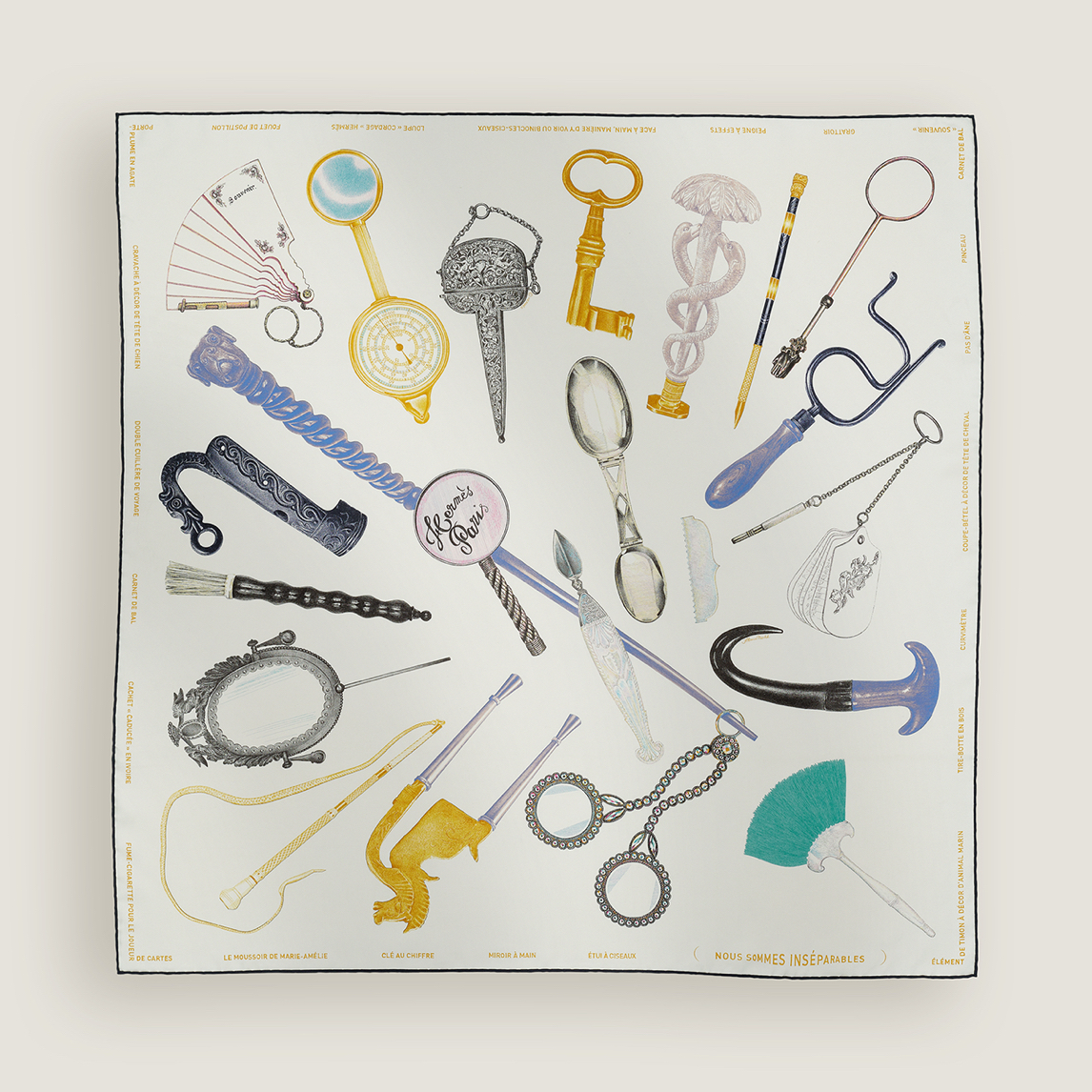 未使用 Hermes/爱马仕 形影相随 丝巾 90cm 方巾 全套礼盒