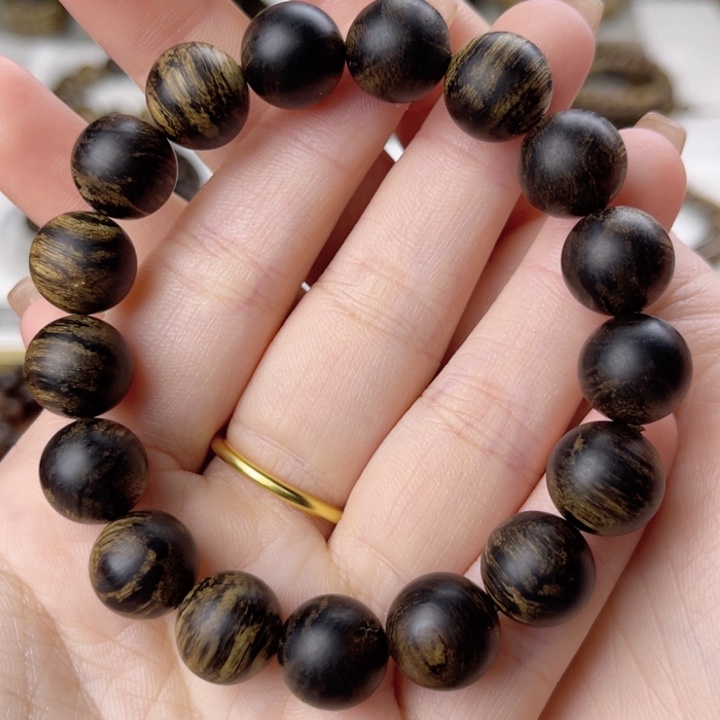 沉香手串越南芽庄白奇楠沉香瘤疤虎斑纹
