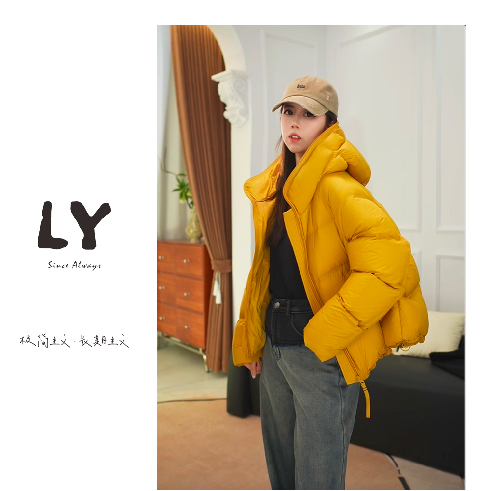 【好事花生】高端泡芙3D版型爆款羽绒服90白鸭绒冬季女款连帽短外套